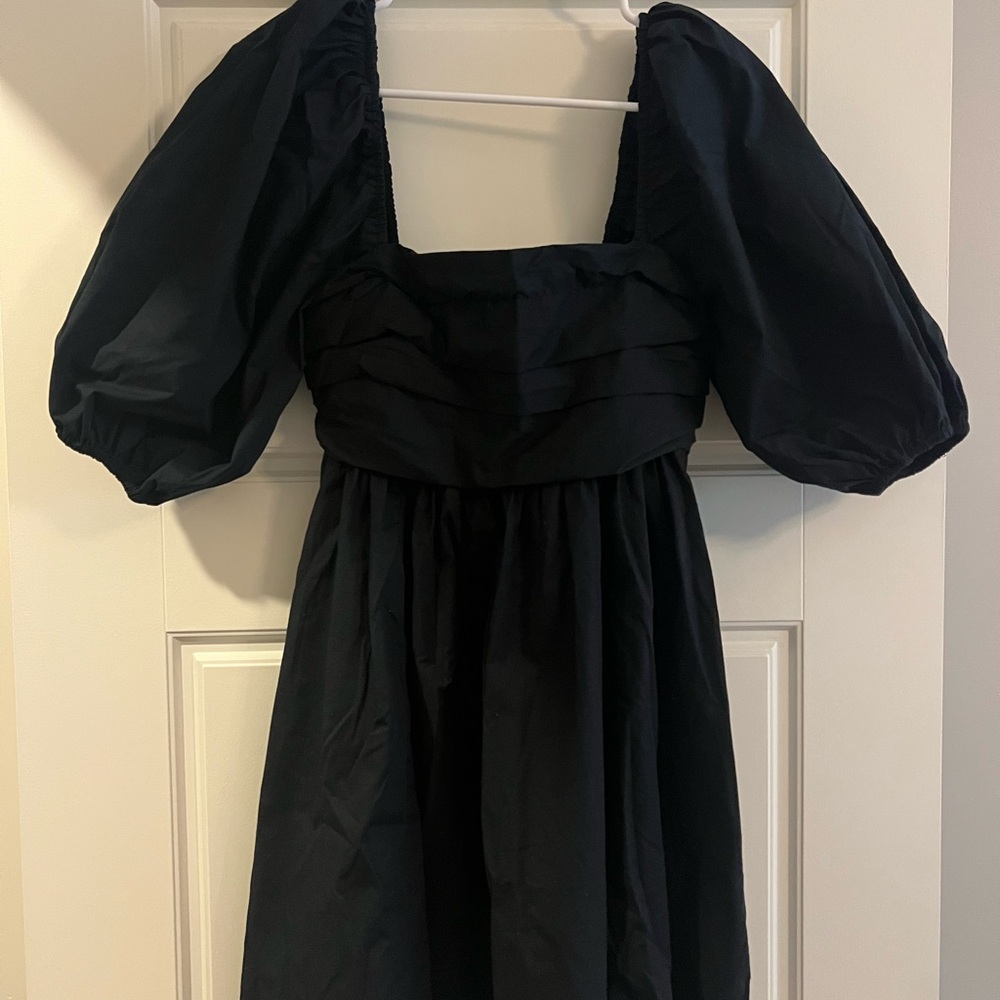 Abercrombie & Fitch Black Puff Sleeve Mini Dress